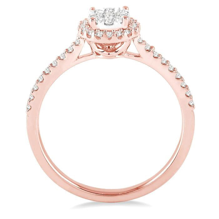 Round Shape Halo Shine Bright Essential Diamond Engagement Ring