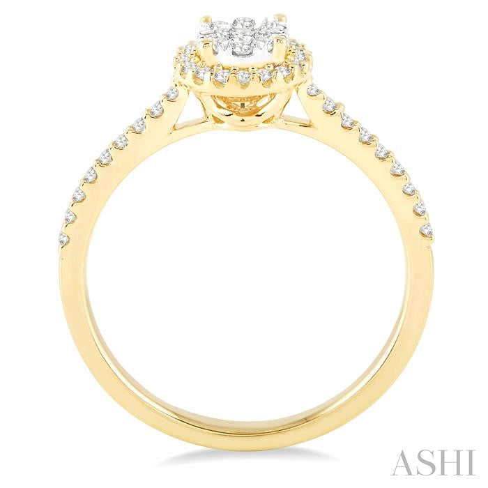 1/3 Ctw Round Shape Diamond Shine Bright Ring in 14K Yellow and White Gold
