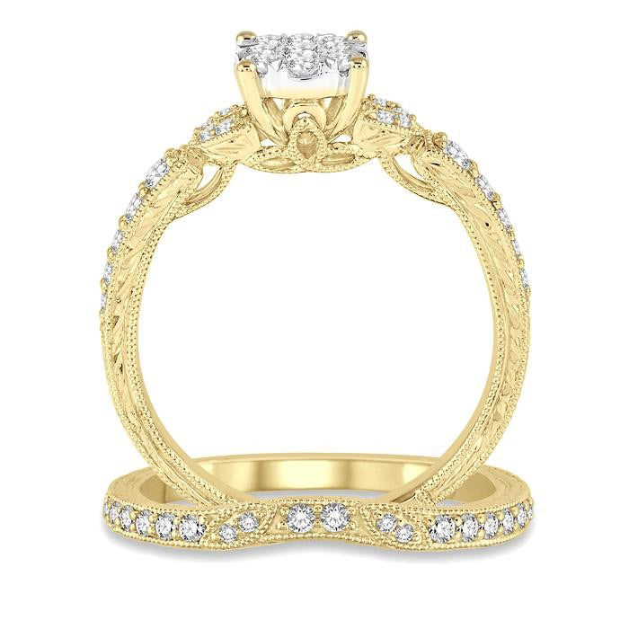 Round Shape Shine Bright Diamond Wedding Set