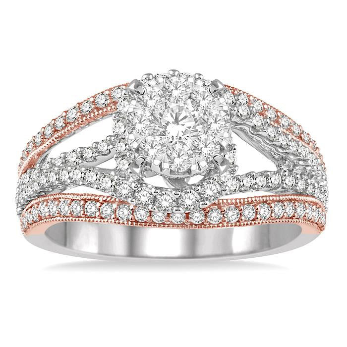 Round Shape Halo Shine Bright Diamond Ring