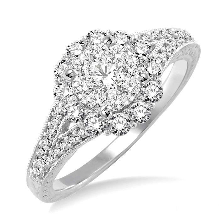 Shine Bright Hermes Mystic 14K White Gold Diamond Bridal Ring