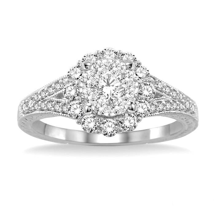 Shine Bright Hermes Mystic 14K White Gold Diamond Bridal Ring