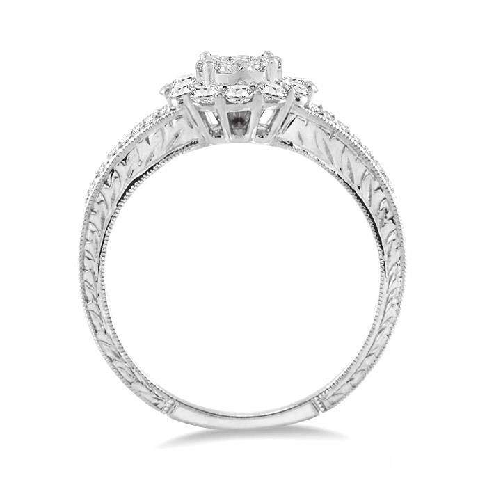 Shine Bright Hermes Mystic 14K White Gold Diamond Bridal Ring