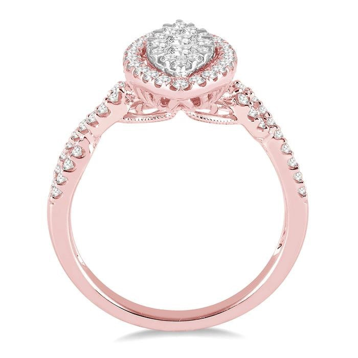 3/4 Ctw Marquise Shape Diamond Shine Bright Ring in 14K Rose Gold