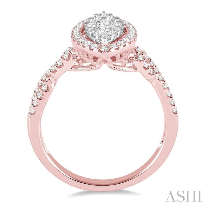 3/4 Ctw Marquise Shape Diamond Shine Bright Ring in 14K Rose Gold