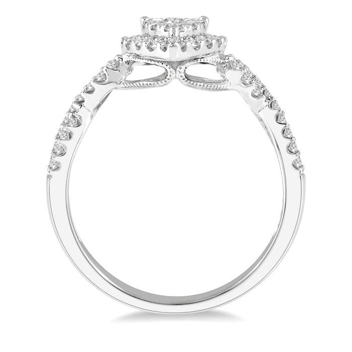Pear Shape Halo Shine Bright Diamond Engagement Ring