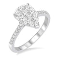 3/4 Ctw Pear Shape Diamond Shine Bright Ring in 14K White Gold