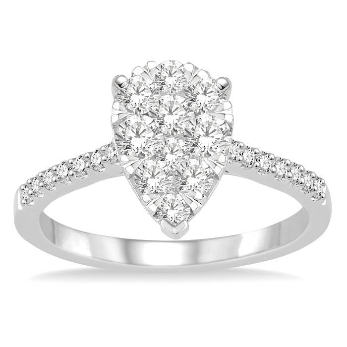 Pear Shape Shine Bright Essential Diamond Engagement Ring