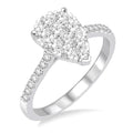 3/4 Ctw Pear Shape Diamond Shine Bright Ring in 14K White Gold