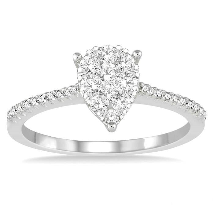 Aphrodite Grandeur 14K White Gold Diamond Bridal Ring