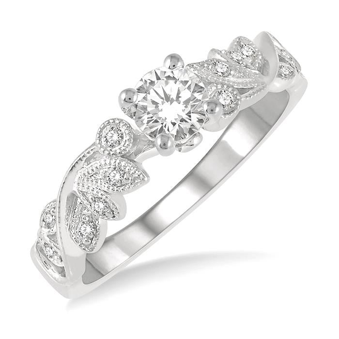 1/10 Ctw Diamond Semi-Mount Engagement Ring in 14K White Gold