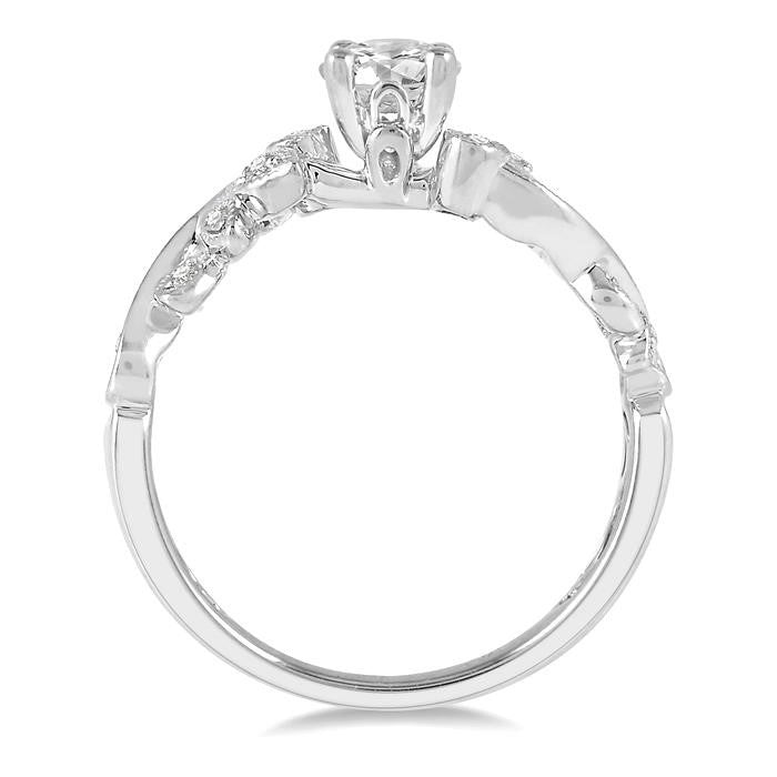 1/10 Ctw Diamond Semi-Mount Engagement Ring in 14K White Gold