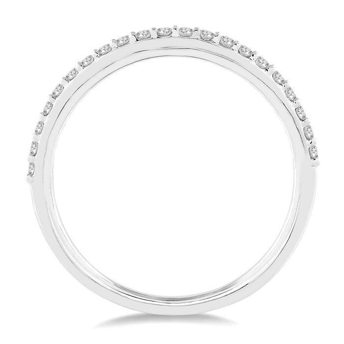 1/5 Ctw Round Cut Diamond Wedding Band in 14K White Gold