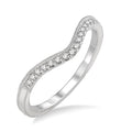 1/10 Ctw Round Cut Diamond Wedding Band in 14K White Gold
