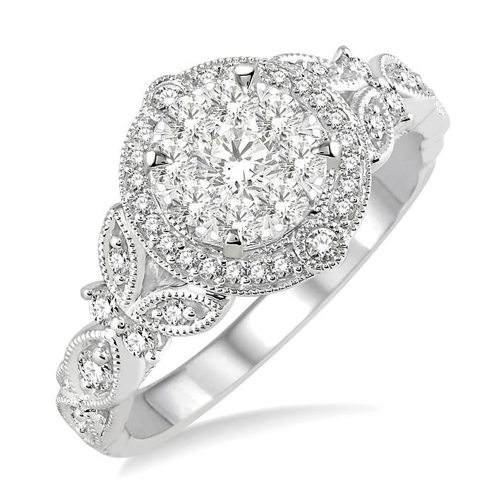 5/8 Ctw Diamond Shine Bright Engagement Ring in 14K White Gold