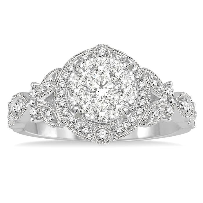 5/8 Ctw Diamond Shine Bright Engagement Ring in 14K White Gold