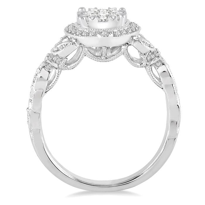 5/8 Ctw Diamond Shine Bright Engagement Ring in 14K White Gold