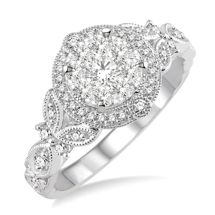 5/8 Ctw Diamond Shine Bright Engagement Ring in 14K White Gold