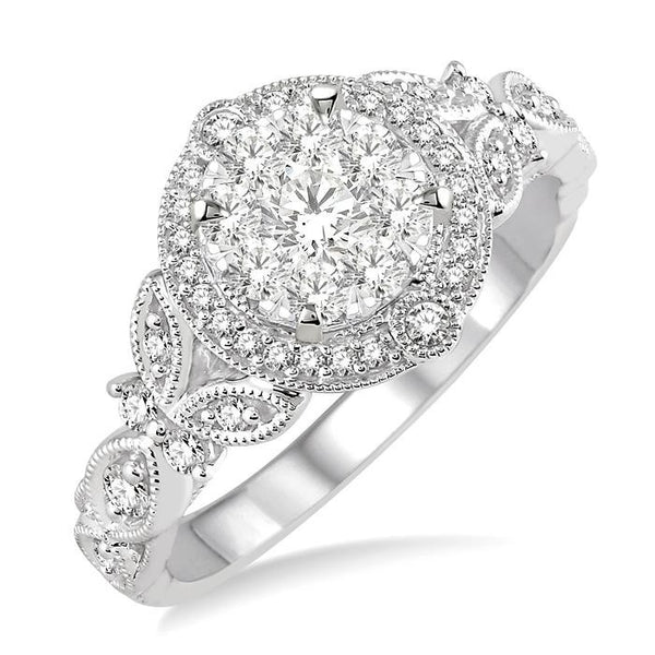 5/8 Ctw Diamond Shine Bright Engagement Ring in 14K White Gold