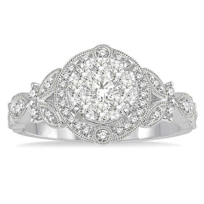 5/8 Ctw Diamond Shine Bright Engagement Ring in 14K White Gold