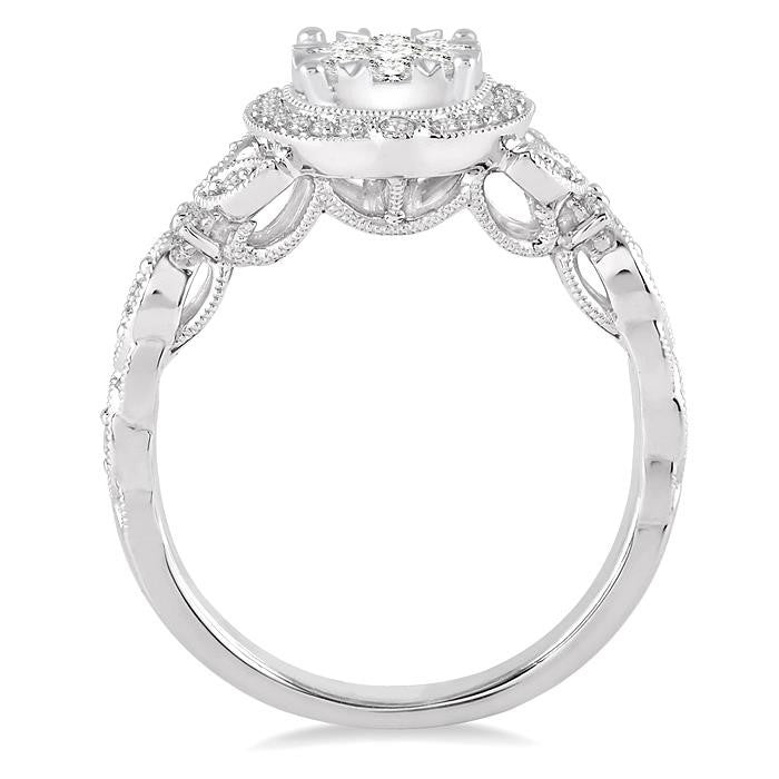 5/8 Ctw Diamond Shine Bright Engagement Ring in 14K White Gold