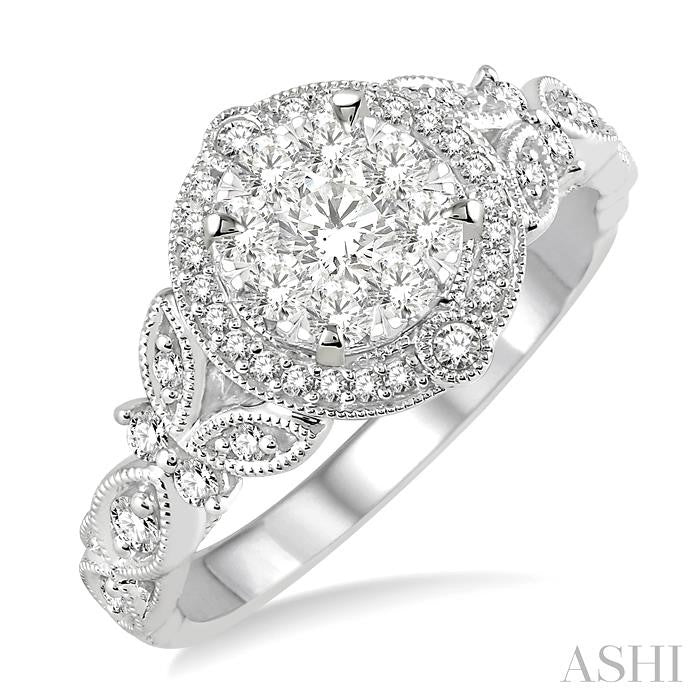 5/8 Ctw Diamond Shine Bright Engagement Ring in 14K White Gold