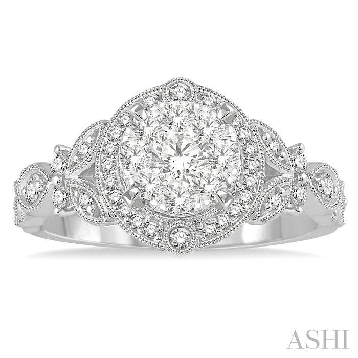 5/8 Ctw Diamond Shine Bright Engagement Ring in 14K White Gold