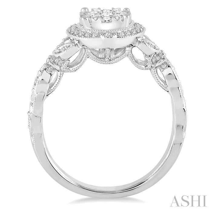 5/8 Ctw Diamond Shine Bright Engagement Ring in 14K White Gold