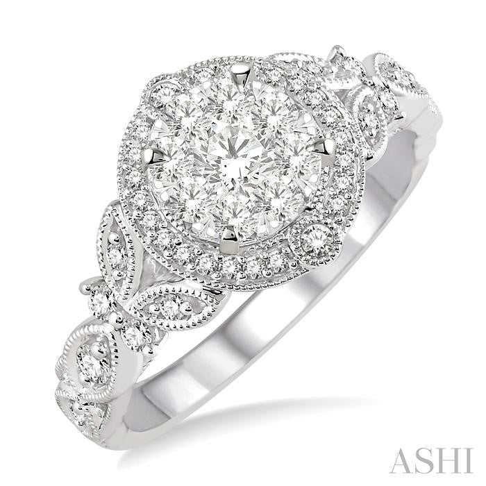5/8 Ctw Diamond Shine Bright Engagement Ring in 14K White Gold