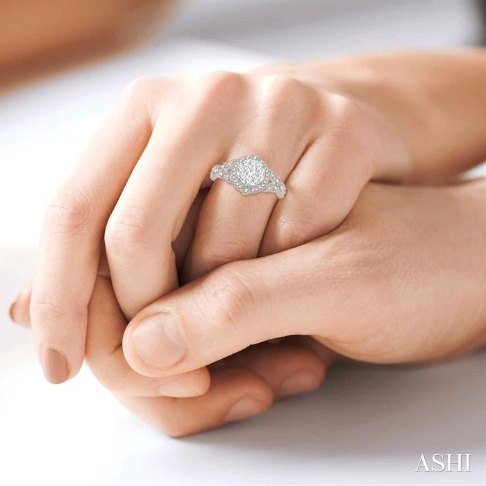5/8 Ctw Diamond Shine Bright Engagement Ring in 14K White Gold