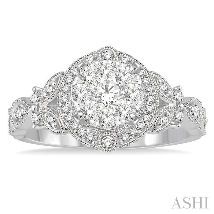 5/8 Ctw Diamond Shine Bright Engagement Ring in 14K White Gold