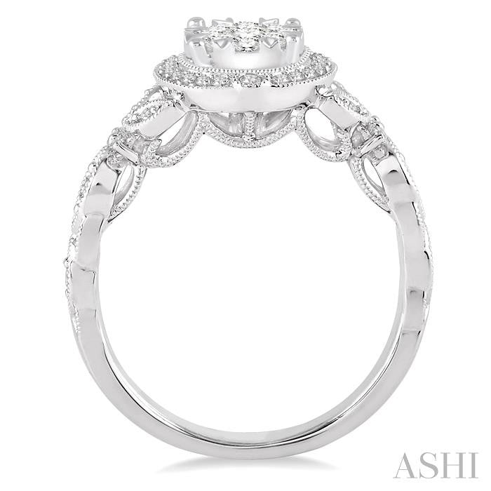 5/8 Ctw Diamond Shine Bright Engagement Ring in 14K White Gold