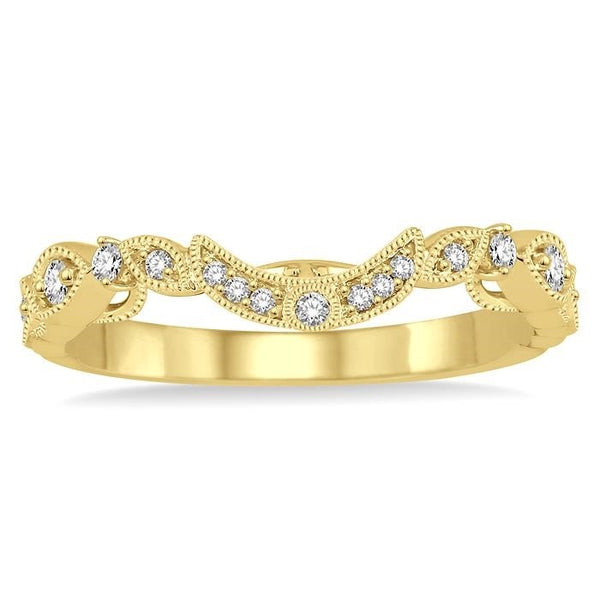 1/6 Ctw Round Cut Diamond Wedding Band in 14K Yellow Gold