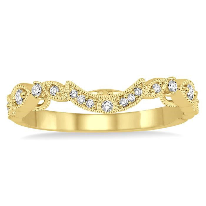 1/6 Ctw Round Cut Diamond Wedding Band in 14K Yellow Gold