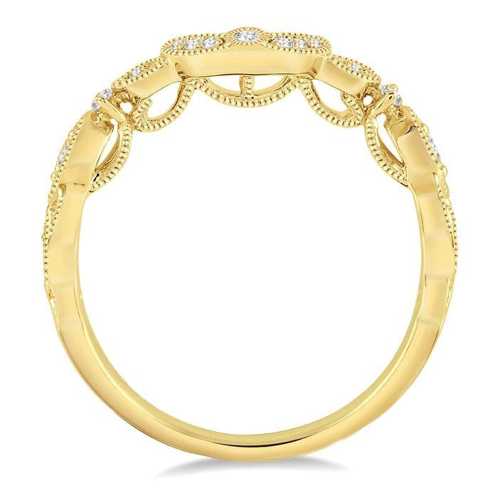 1/6 Ctw Round Cut Diamond Wedding Band in 14K Yellow Gold