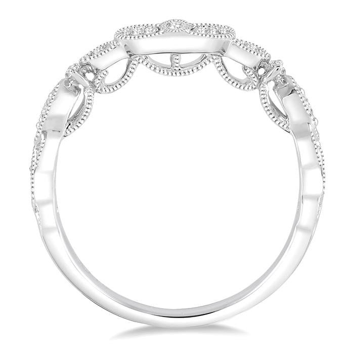 1/6 Ctw Round Cut Diamond Wedding Band in 14K White Gold