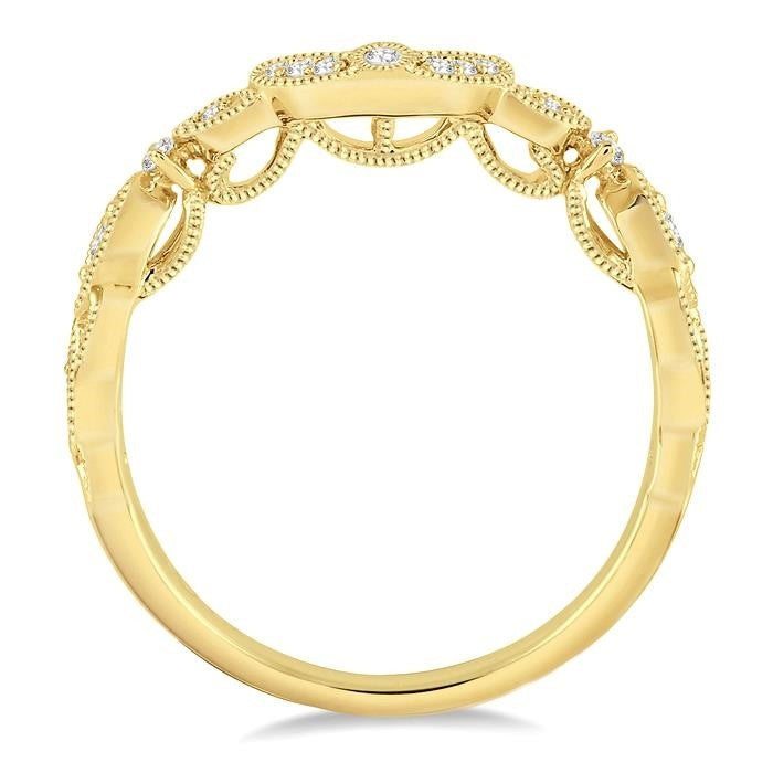 1/6 Ctw Round Cut Diamond Wedding Band in 14K Yellow Gold