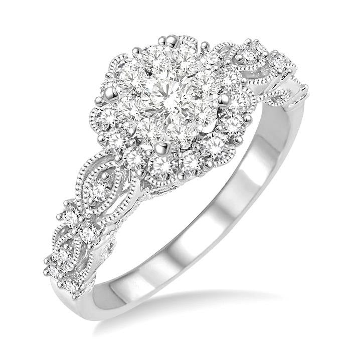 Round Shape Halo Shine Bright Diamond Engagement Ring
