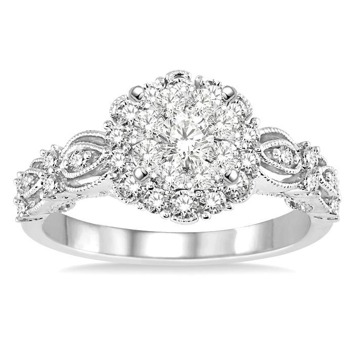 Round Shape Halo Shine Bright Diamond Engagement Ring