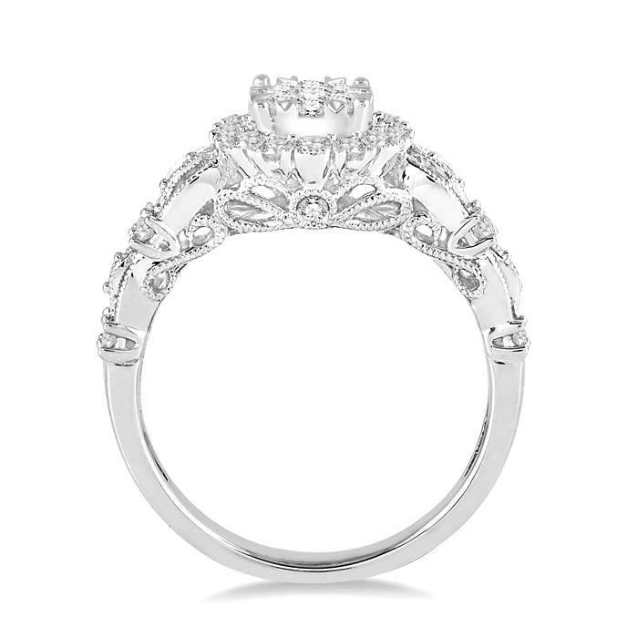 Round Shape Halo Shine Bright Diamond Engagement Ring
