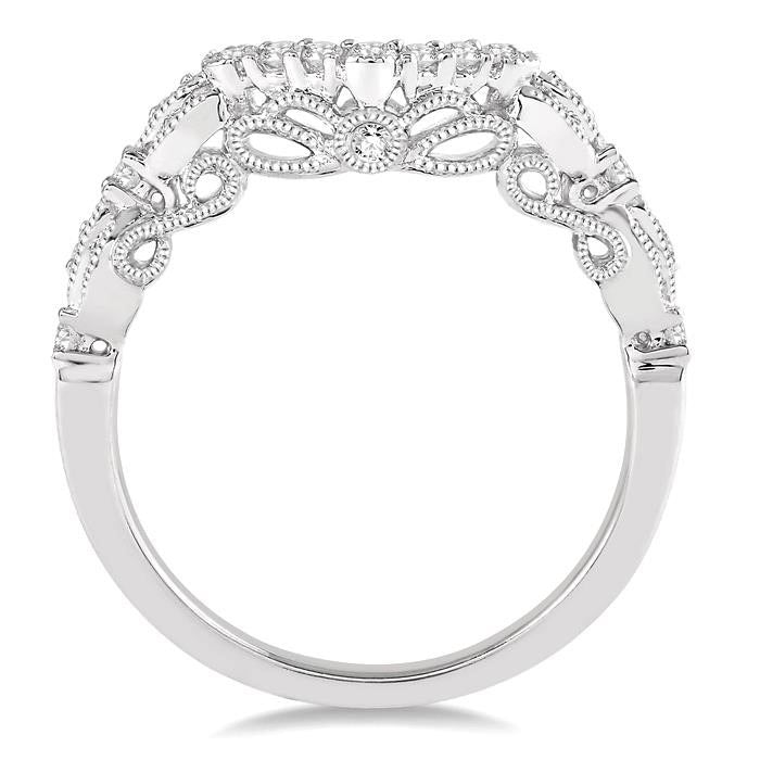 1/5 Ctw Round Cut Diamond Wedding Band in 14K White Gold