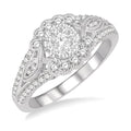 3/4 Ctw Diamond Shine Bright Engagement Ring in 14K White Gold