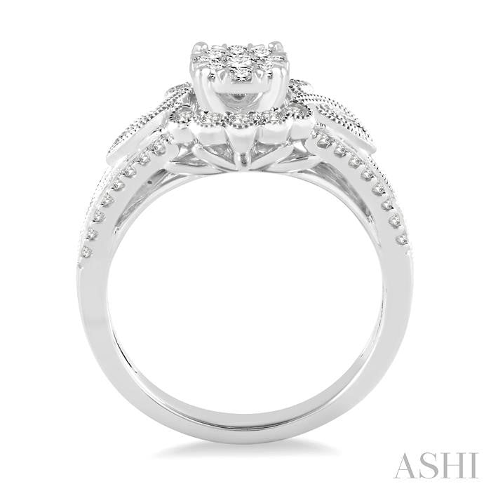 3/4 Ctw Diamond Shine Bright Engagement Ring in 14K White Gold