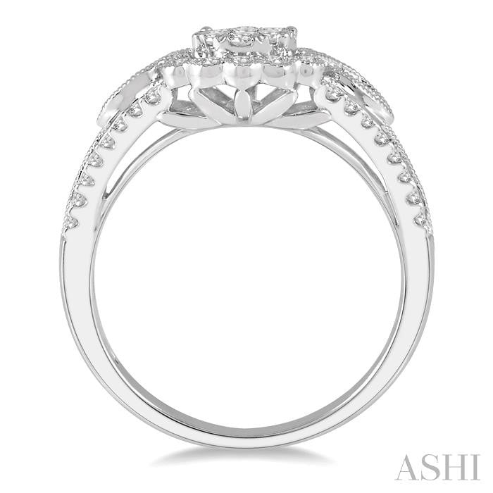 3/4 Ctw Diamond Shine Bright Engagement Ring in 14K White Gold
