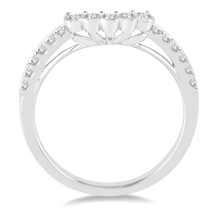 1/3 Ctw Round Cut Diamond Wedding Band in 14K White Gold