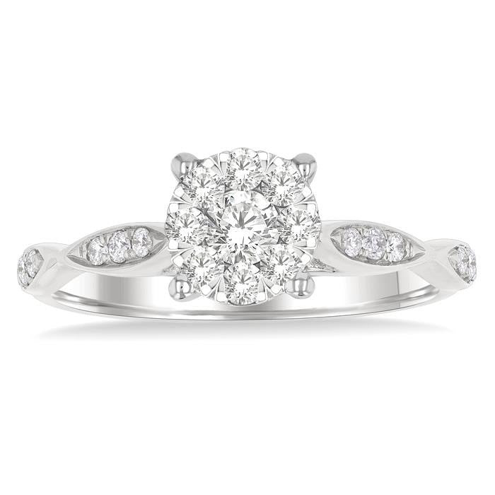 Round Shape Shine Bright Diamond Engagement Ring