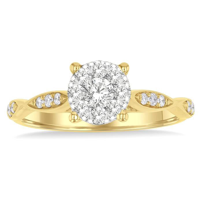 Round Shape Shine Bright Diamond Engagement Ring