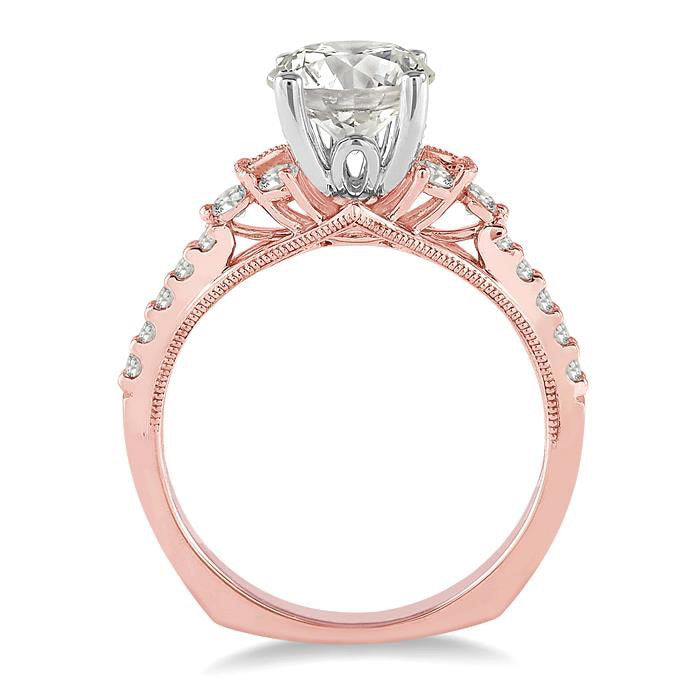 Round Shape Semi-Mount Diamond Engagement Ring