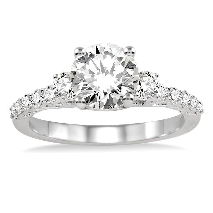 1/2 Ctw Diamond Semi-Mount Engagement Ring in 14K White Gold