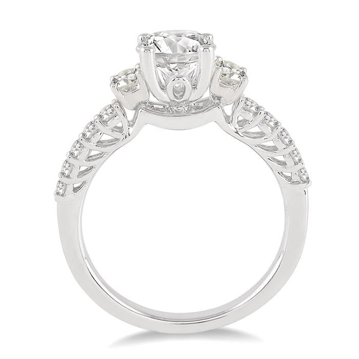 1/2 Ctw Diamond Semi-Mount Engagement Ring in 14K White Gold